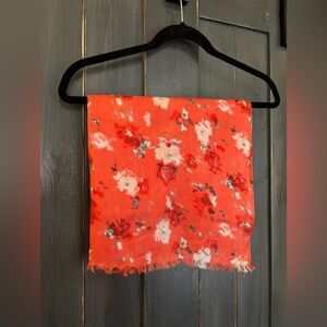 J. Crew Factory Orange Floral Scarf NWT